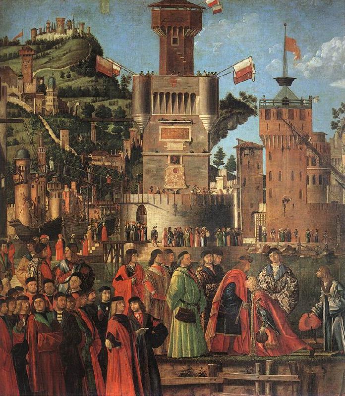 CARPACCIO, Vittore Departure of the Pilgrims (detail) sdf oil painting picture
